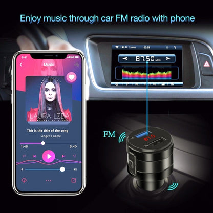 แฮนด์ฟรี Bluetooth ในรถยนต์ เครื่องส่งสัญญาณ FM ในรถยนต์ เครื่องเล่นเพลง เครื่องชาร์จในรถยนต์, X20 Black