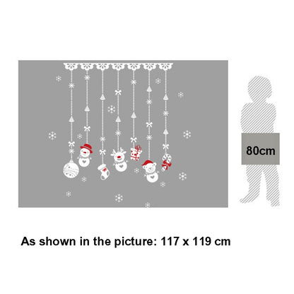2 ชุดคริสต์มาส Snowman เครื่องประดับกระจกประตูหน้าต่างสติกเกอร์ไฟฟ้าสถิต, Snowman Sticker