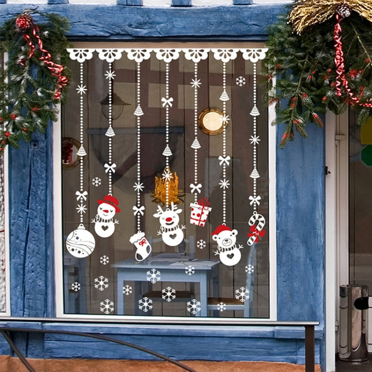 2 ชุดคริสต์มาส Snowman เครื่องประดับกระจกประตูหน้าต่างสติกเกอร์ไฟฟ้าสถิต, Snowman Sticker