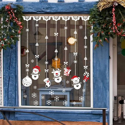 2 ชุดคริสต์มาส Snowman เครื่องประดับกระจกประตูหน้าต่างสติกเกอร์ไฟฟ้าสถิต, Snowman Sticker