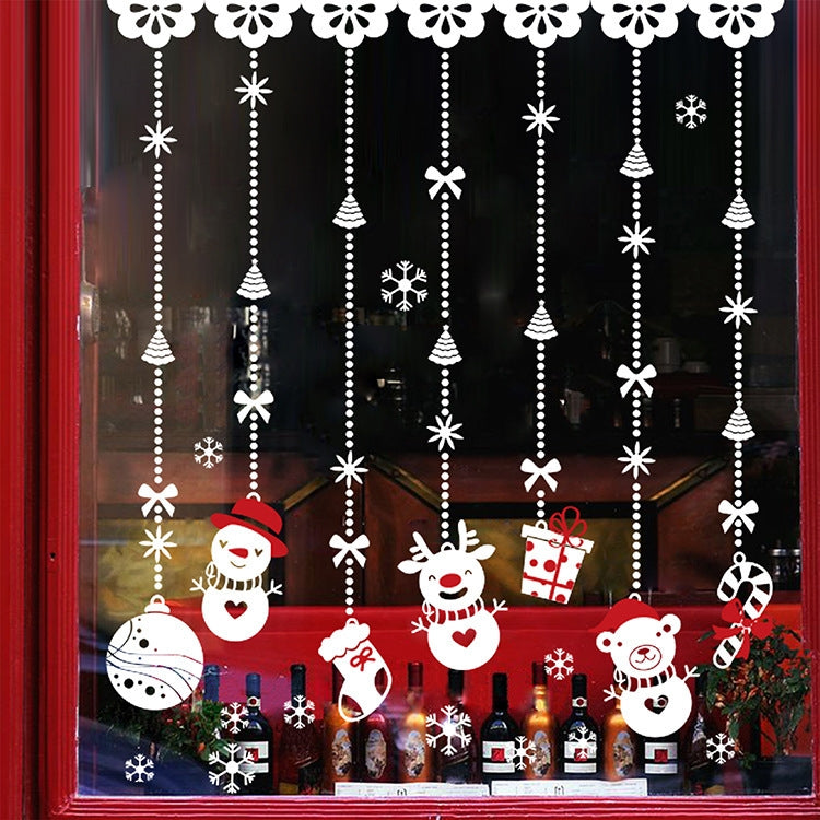 2 ชุดคริสต์มาส Snowman เครื่องประดับกระจกประตูหน้าต่างสติกเกอร์ไฟฟ้าสถิต, Snowman Sticker