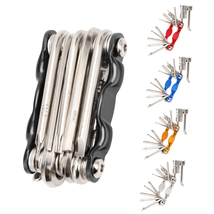2 PCS BG-9835D จักรยานมัลติฟังก์ชั่นการบำรุงรักษาโค้ง 11 ใน 1 เครื่องมือ Mountain Highway Bike พร้อมเครื่องสกัดกั้นชุดเครื่องมือ, BG-9835D(black), BG-9835D(Red), BG-9835D(blue), BG-9835D(silver), BG-9835D(gold)