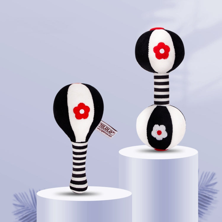 TOLOLO 1 คู่ Baby Vision Training Early การศึกษาของเล่นทารกแรกเกิด Chasing ค้อนทรายสีดำและสีขาว Dumbbell Baby Rattle, T168263-2