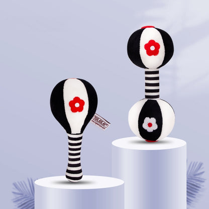 TOLOLO 1 คู่ Baby Vision Training Early การศึกษาของเล่นทารกแรกเกิด Chasing ค้อนทรายสีดำและสีขาว Dumbbell Baby Rattle, T168263-2