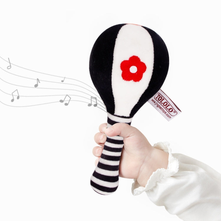 TOLOLO 1 คู่ Baby Vision Training Early การศึกษาของเล่นทารกแรกเกิด Chasing ค้อนทรายสีดำและสีขาว Dumbbell Baby Rattle, T168263-2