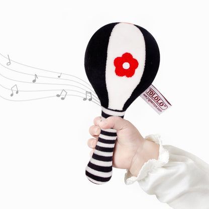TOLOLO 1 คู่ Baby Vision Training Early การศึกษาของเล่นทารกแรกเกิด Chasing ค้อนทรายสีดำและสีขาว Dumbbell Baby Rattle, T168263-2