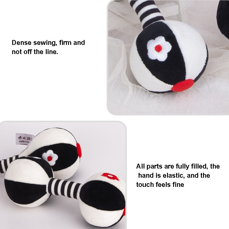TOLOLO 1 คู่ Baby Vision Training Early การศึกษาของเล่นทารกแรกเกิด Chasing ค้อนทรายสีดำและสีขาว Dumbbell Baby Rattle, T168263-2