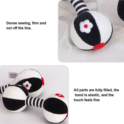 TOLOLO 1 คู่ Baby Vision Training Early การศึกษาของเล่นทารกแรกเกิด Chasing ค้อนทรายสีดำและสีขาว Dumbbell Baby Rattle, T168263-2