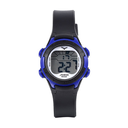 JNEW Children Multi-Function Backlight Waterproof Sports Electronic Watch, Black, White, Yellow, Rose Red, Fluorescent Green