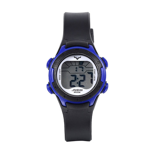 JNEW Children Multi-Function Backlight Waterproof Sports Electronic Watch, Black, White, Yellow, Rose Red, Fluorescent Green