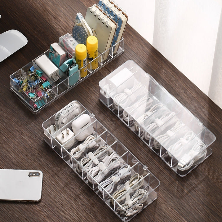 2 PCS Dust Storage Line Box Hub Finishing Box Desktop Data Cable Storage Box, ข้อมูลจำเพาะ:, 8 Grid Basic, 8 Grid Increase, 8 Grid Increase With Cover