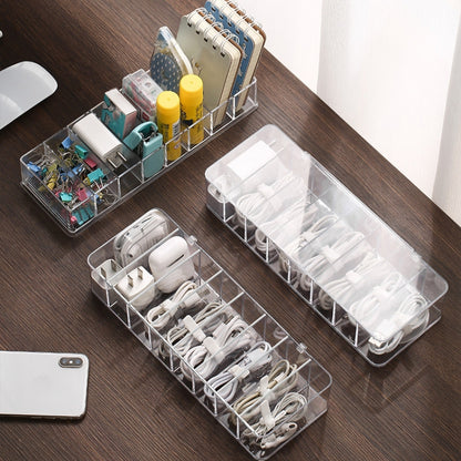 2 PCS Dust Storage Line Box Hub Finishing Box Desktop Data Cable Storage Box, ข้อมูลจำเพาะ:, 8 Grid Basic, 8 Grid Increase, 8 Grid Increase With Cover
