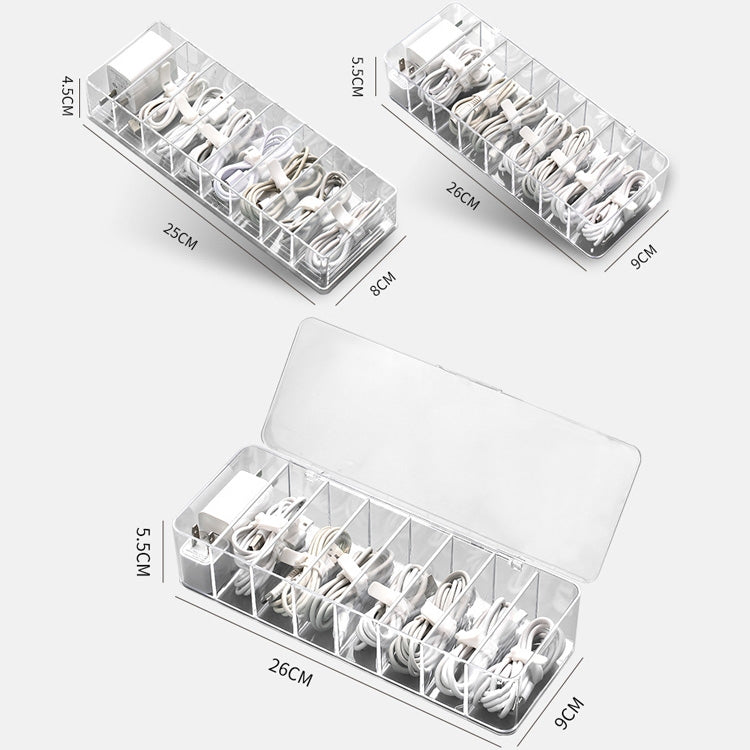 2 PCS Dust Storage Line Box Hub Finishing Box Desktop Data Cable Storage Box, ข้อมูลจำเพาะ:, 8 Grid Basic, 8 Grid Increase, 8 Grid Increase With Cover