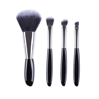 4 In 1 Black Pebbles ชุดแปรงแต่งหน้าแปรงอายแชโดว์แปรงรองพื้นแปรงแต่งหน้าแบบพกพาสไตล์:, Bare Brush