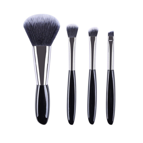 4 In 1 Black Pebbles ชุดแปรงแต่งหน้าแปรงอายแชโดว์แปรงรองพื้นแปรงแต่งหน้าแบบพกพาสไตล์:, Bare Brush