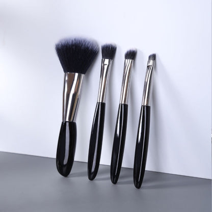 4 In 1 Black Pebbles ชุดแปรงแต่งหน้าแปรงอายแชโดว์แปรงรองพื้นแปรงแต่งหน้าแบบพกพาสไตล์:, Bare Brush