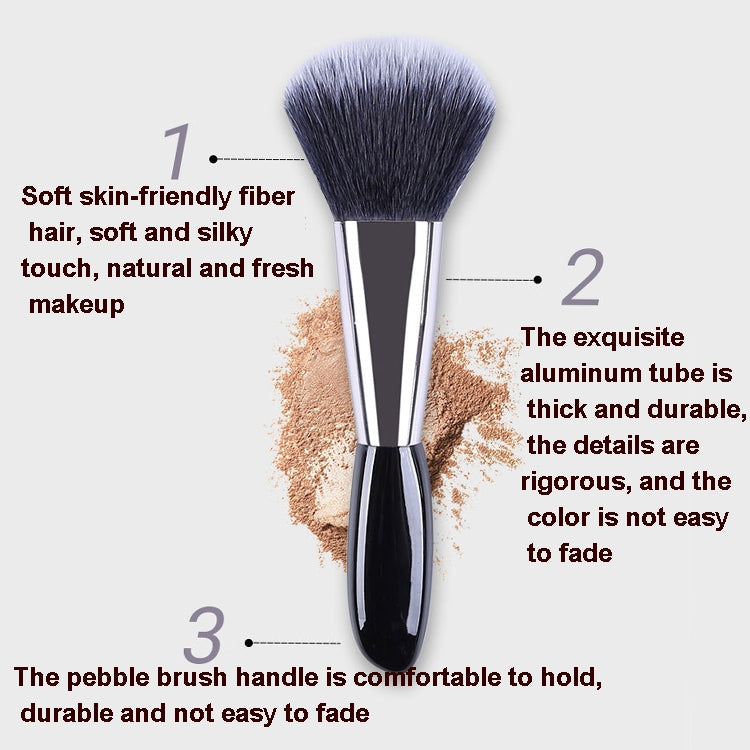 4 In 1 Black Pebbles ชุดแปรงแต่งหน้าแปรงอายแชโดว์แปรงรองพื้นแปรงแต่งหน้าแบบพกพาสไตล์:, Bare Brush
