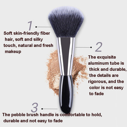 4 In 1 Black Pebbles ชุดแปรงแต่งหน้าแปรงอายแชโดว์แปรงรองพื้นแปรงแต่งหน้าแบบพกพาสไตล์:, Bare Brush
