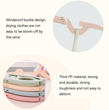 10 PCS พกพาพับได้ ไม้แขวนเสื้อ ราวตากผ้าพลาสติกอเนกประสงค์, 3pcs Pink, 3pcs Green, 3pcs Beige, 3pcs Blue
