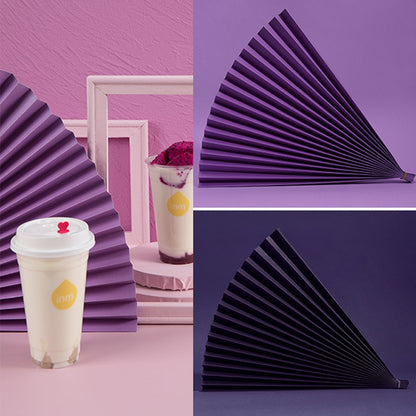 2 PCS 69x39cm Photo Props Hard Cardboard Folding Fan Photography Background Folded Paper