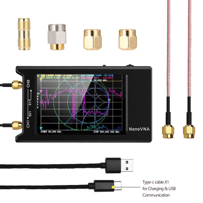 NANOVNA-H รุ่นอัพเกรด 2.8 นิ้ว TFT 50 Khz-1.5 Ghz Vector Network เครื่องวิเคราะห์เสาอากาศ MF HF VHF UHF พร้อมช่องเสียบการ์ด SD ไม่มีการ์ด, 4 Inch