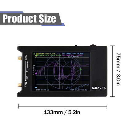 NANOVNA-H รุ่นอัพเกรด 2.8 นิ้ว TFT 50 Khz-1.5 Ghz Vector Network เครื่องวิเคราะห์เสาอากาศ MF HF VHF UHF พร้อมช่องเสียบการ์ด SD ไม่มีการ์ด, 4 Inch