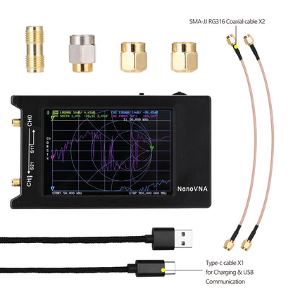 NANOVNA-H รุ่นอัพเกรด 2.8 นิ้ว TFT 50 Khz-1.5 Ghz Vector Network เครื่องวิเคราะห์เสาอากาศ MF HF VHF UHF พร้อมช่องเสียบการ์ด SD ไม่มีการ์ด, 4 Inch