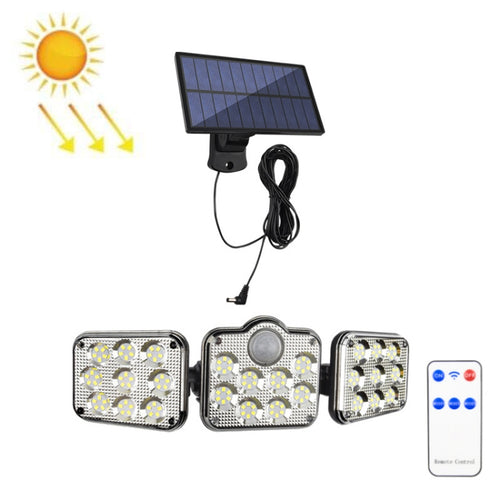 TG-TY075 Solar 3-Head Rotatable Wall Light Body Sensation Outdoor Waterproof Garden Light, สไตล์:, 138 LED Splitable, 108 LED Splitable, 171 COB Splitable, 122 LED Splitable