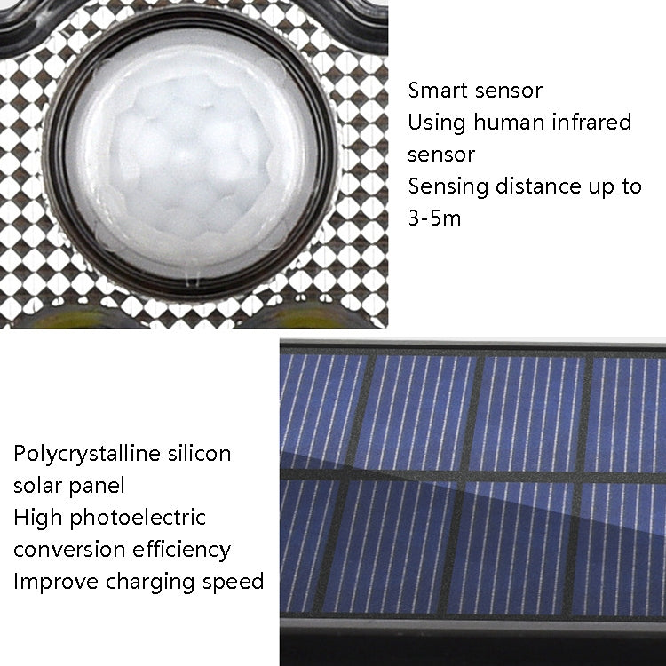 TG-TY075 Solar 3-Head Rotatable Wall Light Body Sensation Outdoor Waterproof Garden Light, สไตล์:, 138 LED Splitable, 108 LED Splitable, 171 COB Splitable, 122 LED Splitable