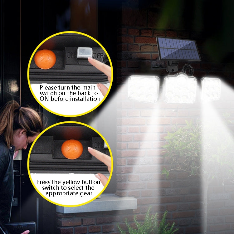 TG-TY075 Solar 3-Head Rotatable Wall Light Body Sensation Outdoor Waterproof Garden Light, สไตล์:, 138 LED Splitable, 108 LED Splitable, 171 COB Splitable, 122 LED Splitable