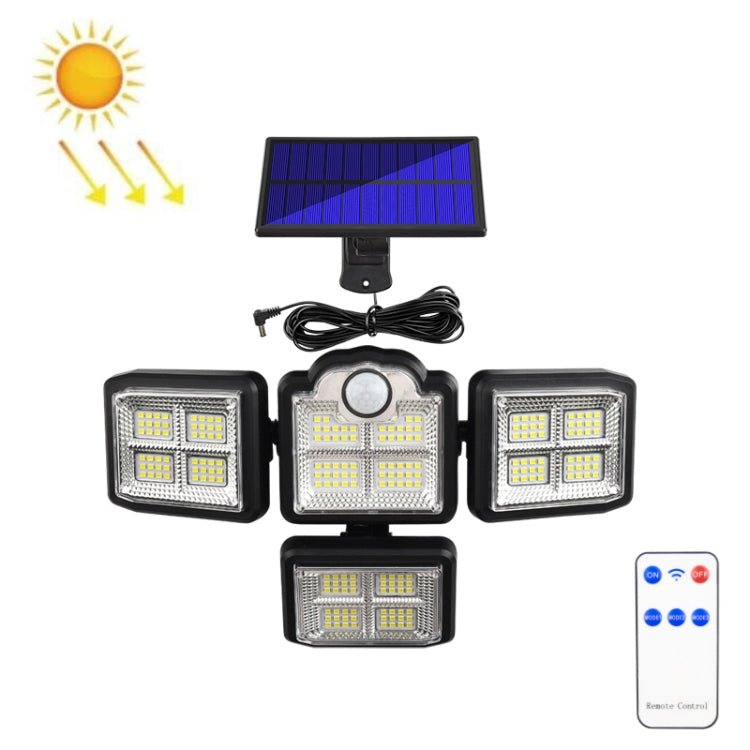TG-TY085 โคมไฟติดผนังพลังงานแสงอาทิตย์แบบหมุนได้ 4 หัวพร้อมรีโมทคอนโทรล Body Sensing โคมไฟสวนกันน้ำกลางแจ้ง, สไตล์:, 192 LED Integrated, 198 LED Integrated, 192 COB Integrated, 198 COB Integrated, 192 LED Separated, 198 LED Separated, 192 COB Separated...