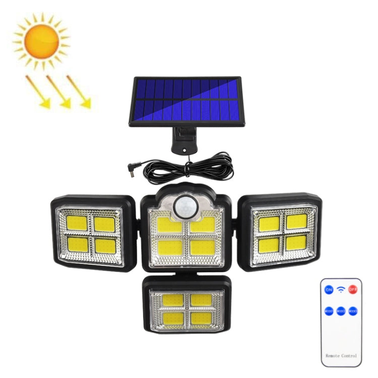 TG-TY085 โคมไฟติดผนังพลังงานแสงอาทิตย์แบบหมุนได้ 4 หัวพร้อมรีโมทคอนโทรล Body Sensing โคมไฟสวนกันน้ำกลางแจ้ง, สไตล์:, 192 LED Integrated, 198 LED Integrated, 192 COB Integrated, 198 COB Integrated, 192 LED Separated, 198 LED Separated, 192 COB Separated...
