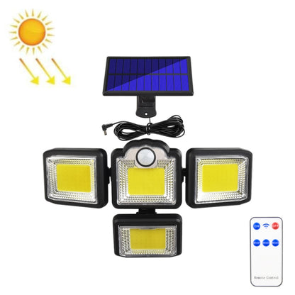 TG-TY085 โคมไฟติดผนังพลังงานแสงอาทิตย์แบบหมุนได้ 4 หัวพร้อมรีโมทคอนโทรล Body Sensing โคมไฟสวนกันน้ำกลางแจ้ง, สไตล์:, 192 LED Integrated, 198 LED Integrated, 192 COB Integrated, 198 COB Integrated, 192 LED Separated, 198 LED Separated, 192 COB Separated...