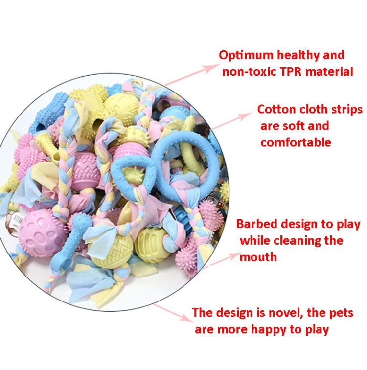 3 PCS ของเล่นสำหรับสัตว์เลี้ยง TPR Bite Resistance อุปกรณ์สำหรับสุนัขของเล่นเชือกฝ้าย, Big Circle, Circle, Star, Wallery, Triangular, Sub-shot Ball, Pentagar, Big Round Ring, Lantern, Middle Bones, Big Bones, Small Bones, Sleeve, Cartoon, Stabble Ring ...