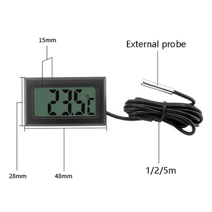 2 PCS Fish Tank Digital Thermometer Waterproof Probe เครื่องวัดอุณหภูมิแบบอิเล็กทรอนิกส์, ความยาวสาย:, 1m (Black), 1m (White), 2m (Black), 2m (White), 5m (Black)