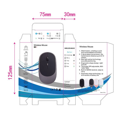 M030 4 Keys 1600DPI Laptop Office Mute Mouse สไตล์:, Wireless (Ink Green), Wireless (Blue), Wireless (Pink), Wireless (Gray), Wireless (White), Wireless (Black), Double Mode (Ink Green), Dual Mode (Pink), Double Mode (Gray), Double Mode (White)        ...