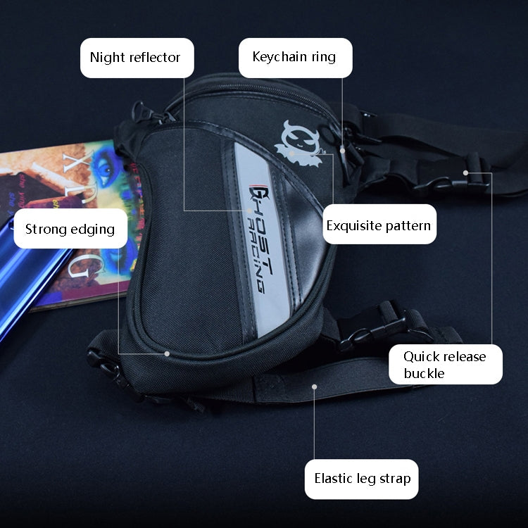 GHOST RACING GR-TB05 กระเป๋าใส่ขามอเตอร์ไซค์ Knight กระเป๋าคาดเอว Sports Outdoor Bag, GHOST RACING GR-TB05