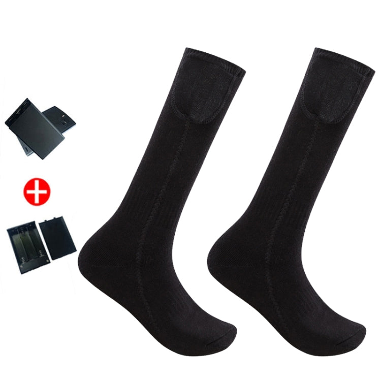 Y201 Winter Warm Tube ถุงเท้าผ้าฝ้ายอุ่นกลางแจ้งถุงเท้าสกีอุ่น, without Battery Box, with Battery Box