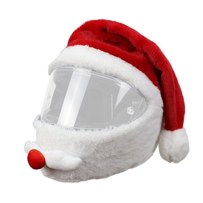 หมวกกันน็อคมอเตอร์ไซค์หมวกคริสต์มาสกลางแจ้ง Crazy Funny Santa Helmet Cover, Helmet Christmas Hat