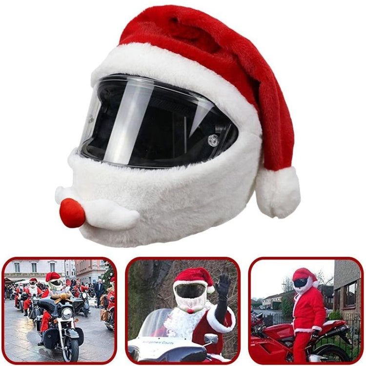 หมวกกันน็อคมอเตอร์ไซค์หมวกคริสต์มาสกลางแจ้ง Crazy Funny Santa Helmet Cover, Helmet Christmas Hat