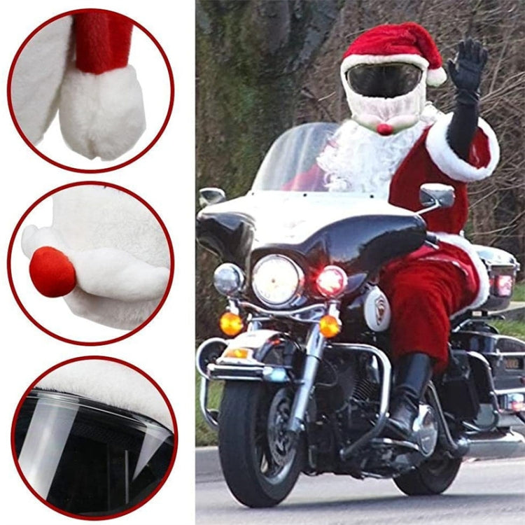 หมวกกันน็อคมอเตอร์ไซค์หมวกคริสต์มาสกลางแจ้ง Crazy Funny Santa Helmet Cover, Helmet Christmas Hat