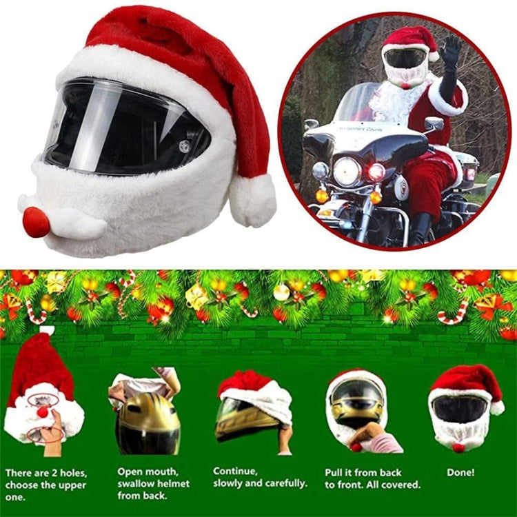หมวกกันน็อคมอเตอร์ไซค์หมวกคริสต์มาสกลางแจ้ง Crazy Funny Santa Helmet Cover, Helmet Christmas Hat
