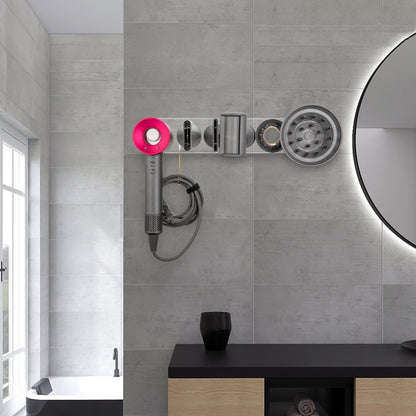 JD01 ที่แขวนเครื่องเป่าผมอะคริลิกแบบแขวนฟรีสำหรับเครื่องเป่าผม Dyson, JD01 (Transparent), JD01 (Black)
