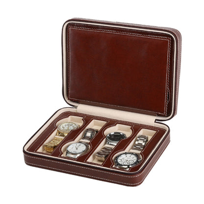 กล่องเก็บนาฬิกา 8 หลัก Watch Display Box กระเป๋าเดินทางแบบพกพา, 08 Watch Position Brown, 08 Watch Position Black