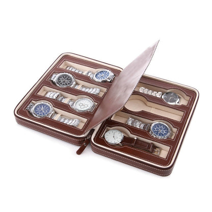 กล่องเก็บนาฬิกา 8 หลัก Watch Display Box กระเป๋าเดินทางแบบพกพา, 08 Watch Position Brown, 08 Watch Position Black