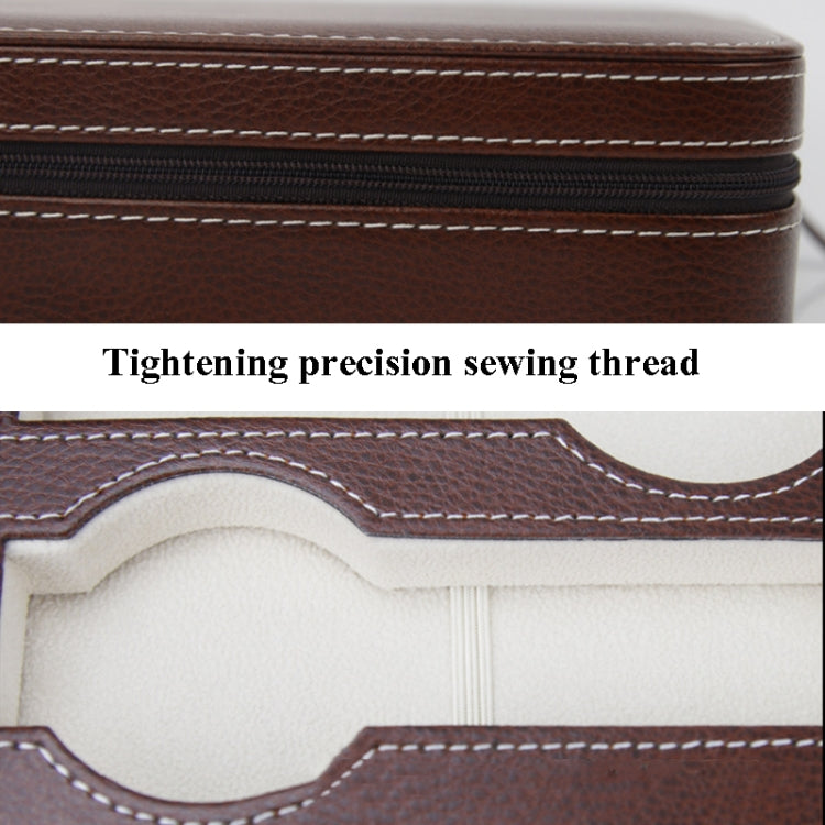 กล่องเก็บนาฬิกา 8 หลัก Watch Display Box กระเป๋าเดินทางแบบพกพา, 08 Watch Position Brown, 08 Watch Position Black