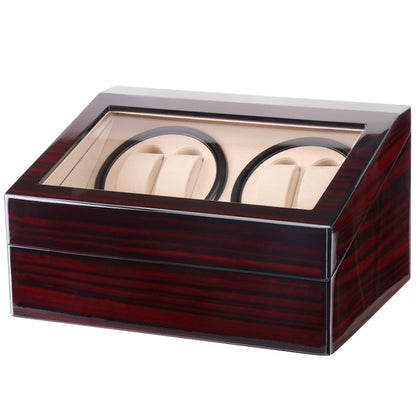 Watch Shaker 4+6 Digits กลไกนาฬิกา ไขลานอัตโนมัติ กล่องนาฬิกา Watch Shaker ,US Plug, Red Sandalwood