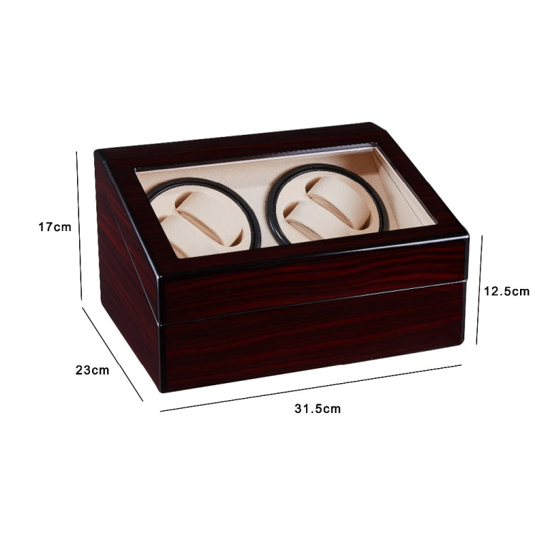 Watch Shaker 4+6 Digits กลไกนาฬิกา ไขลานอัตโนมัติ กล่องนาฬิกา Watch Shaker ,US Plug, Red Sandalwood