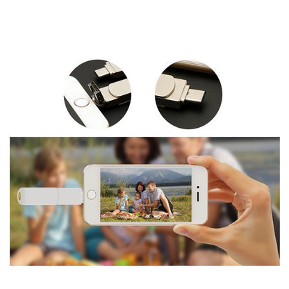 USB 3.0 + 8 Pin + USB-C / Type-C 3 in 1 Phone Computer Rotatable Metal U-Disk, 16GB, 32GB, 64GB, 128GB