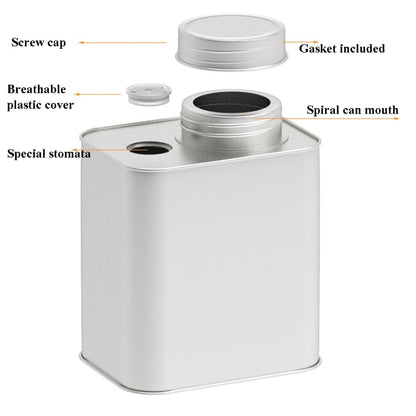 3 PCS Square Tinplate Metal Sealed Cans กระป๋องผงเมล็ดกาแฟดีบุก, ข้อมูลจำเพาะ:, With Air Valve